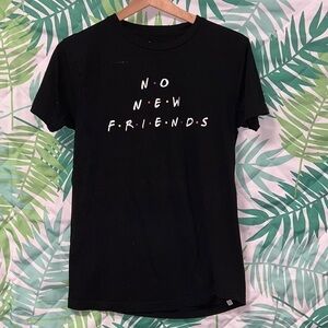 Womens No new friends  black T-shirt size M